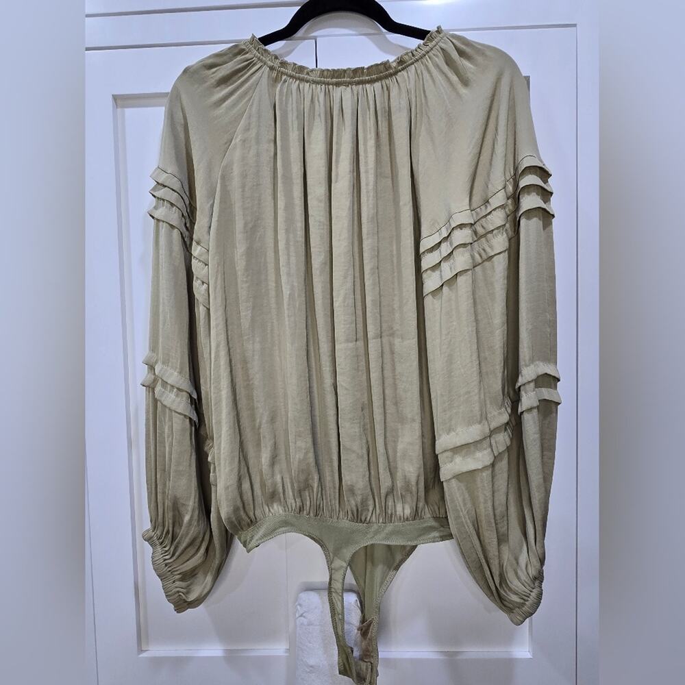 Free People Olive Green Long Sleeve Thong Bodysuit - Small - Picture 5 of 16